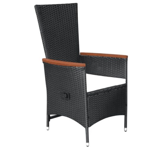 5-Piece Garden Dining Set Black - Image 3