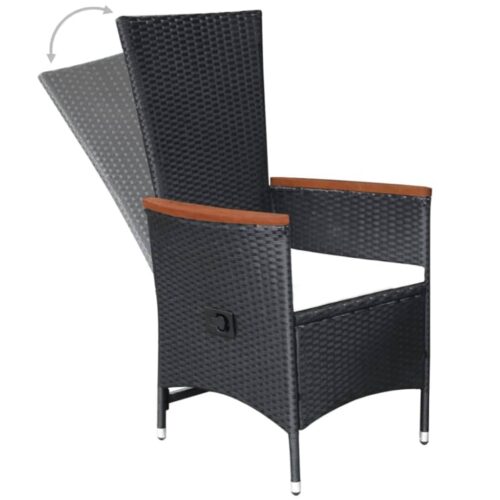 5-Piece Garden Dining Set Black - Image 4
