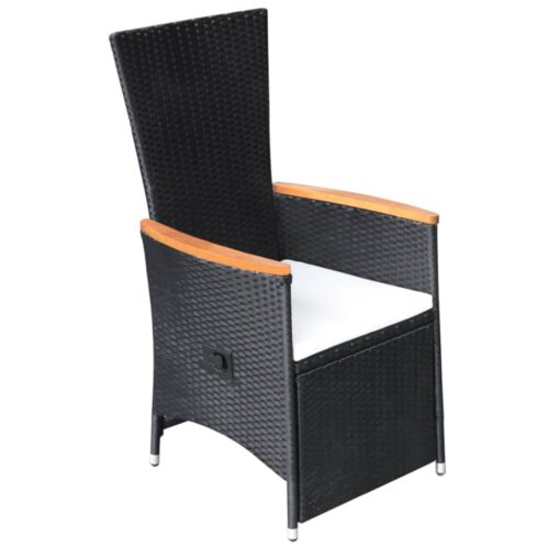5-Piece Garden Dining Set Black - Image 7