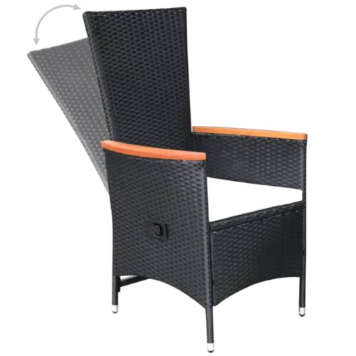 5-Piece Garden Dining Set Black - Image 8
