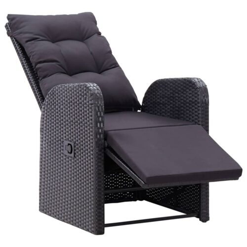 5-Piece Garden Dining Set Black - Image 5