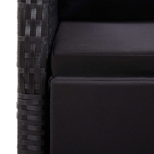 5-Piece Garden Dining Set Black - Image 8