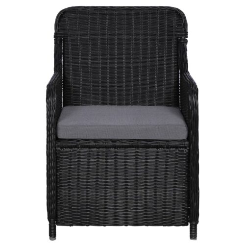 5-Piece Garden Dining Set Black - Image 4