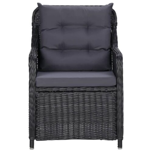 5-Piece Garden Dining Set Black - Image 4