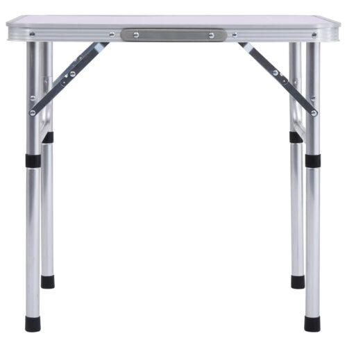 Folding Camping Table White Aluminium 60x45cm - Image 3