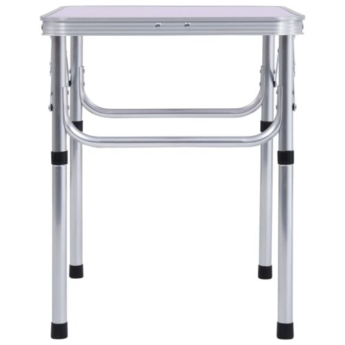 Folding Camping Table White Aluminium 60x45cm - Image 4