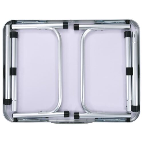 Folding Camping Table White Aluminium 60x45cm - Image 5