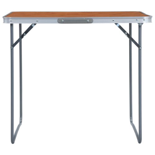 Foldable Camping Table with Metal Frame 80x60cm - Image 2