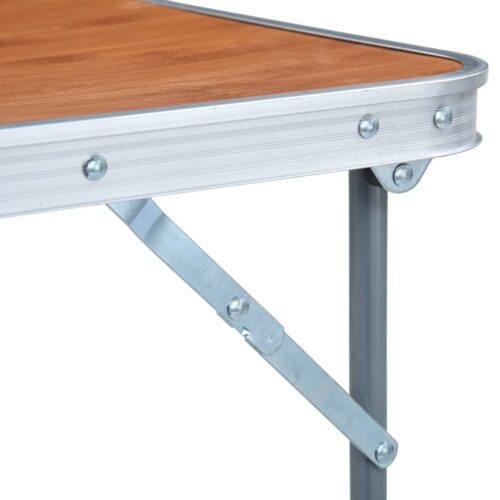 Foldable Camping Table with Metal Frame 80x60cm - Image 7