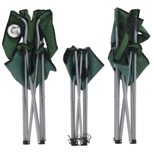 Camping Table Chair Set 3 Pieces Green - Image 2
