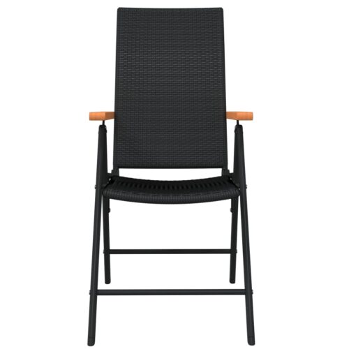 5-Piece Garden Dining Set Black - Image 4
