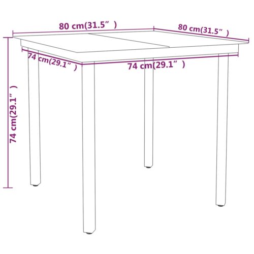 5-Piece Garden Dining Set Black - Image 8