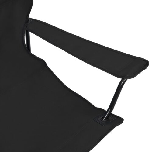 2-Seater Foldable Camping Chair Steel and Fabric Black - Image 6