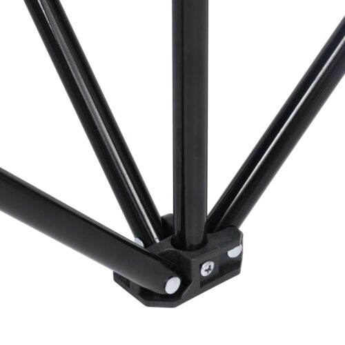 2-Seater Foldable Camping Chair Steel and Fabric Black - Image 7