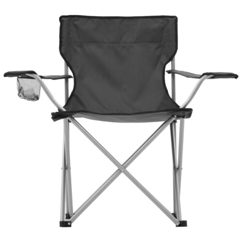 Camping Table Chair Set 3 Pieces Grey - Image 4