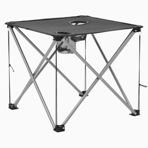 Camping Table Chair Set 3 Pieces Grey - Image 5
