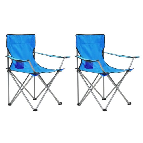 Camping Table Chair Set 3 Pieces Blue - Image 2