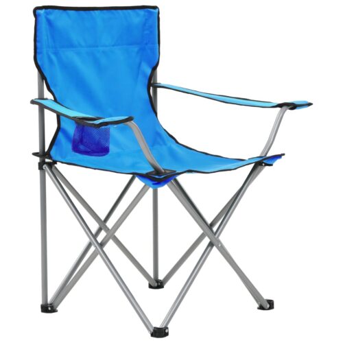 Camping Table Chair Set 3 Pieces Blue - Image 4