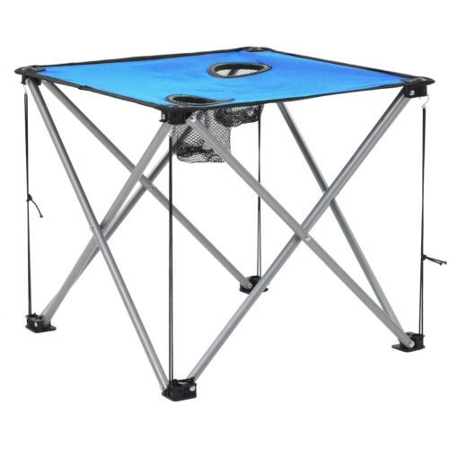 Camping Table Chair Set 3 Pieces Blue - Image 9