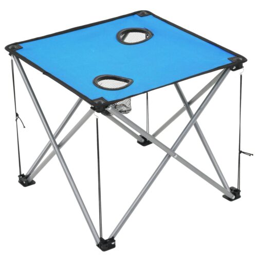 Camping Table Chair Set 3 Pieces Blue - Image 10