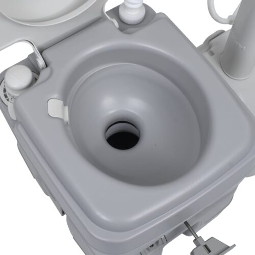 Portable Camping Toilet Handwash Stand Set Grey - Image 10