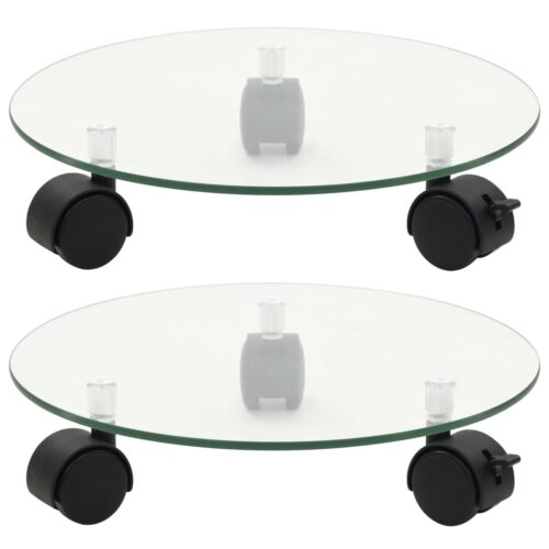 Plant Rollers 2pcs Tempered Glass 28cm Round - Image 2