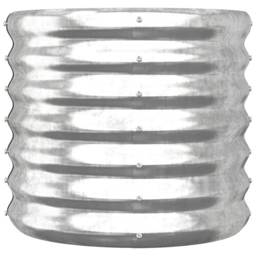 Garden Planter Powder-coated Steel 40x40x36cm Silver - Image 3