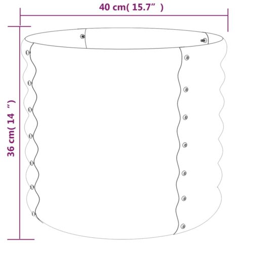 Garden Planter Powder-coated Steel 40x40x36cm Grey - Image 4