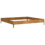 Raised Garden Bed Flowers Herbs Grow Box Pot Planter Corten Steel Rusty 100cm
