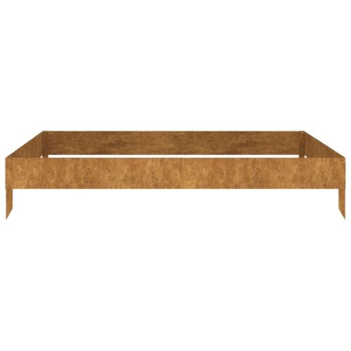 Raised Garden Bed Flowers Herbs Grow Box Pot Planter Corten Steel Rusty 100cm - Image 3
