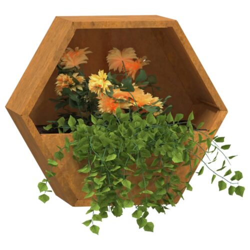 2x Wall Garden Bed Set Flowers Herbs Grow Box Pot Planter Corten Steel Rusty - Image 3