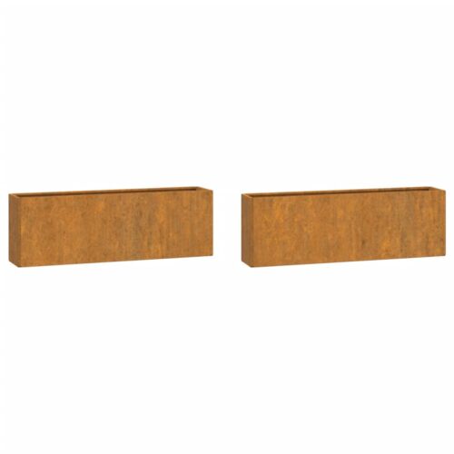 Wall Planters 2pcs Rusty Corten Steel 53x10x17cm