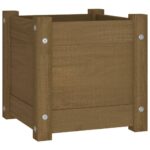 Garden Planter Honey Brown 31x31x31cm Solid Pinewood