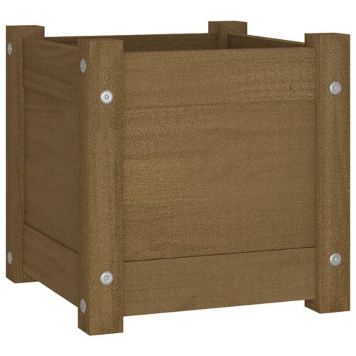 Garden Planter Honey Brown 31x31x31cm Solid Pinewood