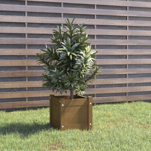 Garden Planter Honey Brown 31x31x31cm Solid Pinewood - Image 2