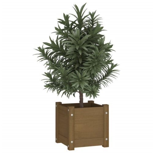 Garden Planter Honey Brown 31x31x31cm Solid Pinewood - Image 3
