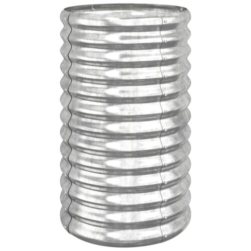 Garden Planter Powder-coated Steel 40x40x68cm Silver