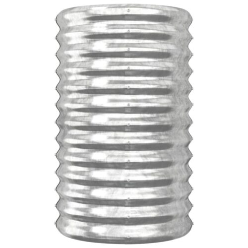 Garden Planter Powder-coated Steel 40x40x68cm Silver - Image 3