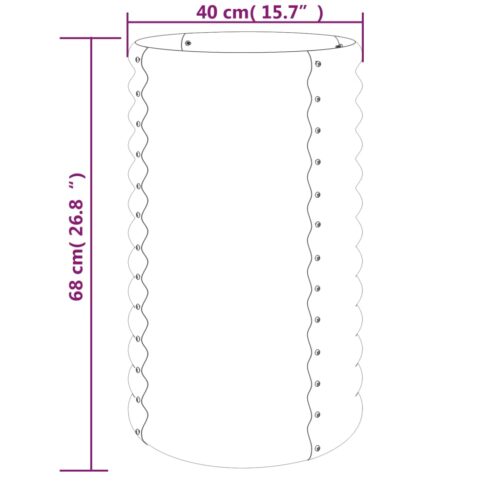 Garden Planter Powder-coated Steel 40x40x68cm Silver - Image 4