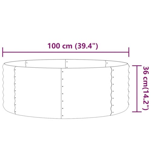 Garden Raised Bed Powder-coated Steel 100x100x36cm Anthracite - Image 4