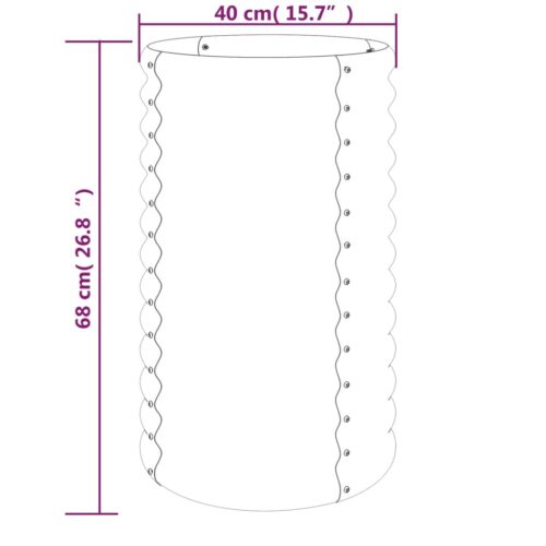 Powder Coated Steel Planter Flowers Herbs Plant Box Drum Pot Raised Garden Bed - Image 4