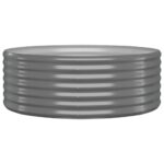 Garden Raised Bed Powder-Coated Steel 100x100x36cm Grey