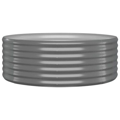 Garden Raised Bed Powder-Coated Steel 100x100x36cm Grey