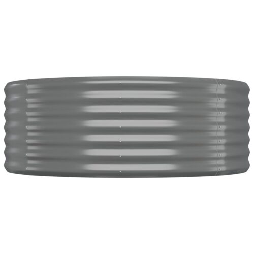 Garden Raised Bed Powder-Coated Steel 100x100x36cm Grey - Image 3