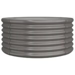Garden Planter Powder-coated Steel 80x80x36cm Grey