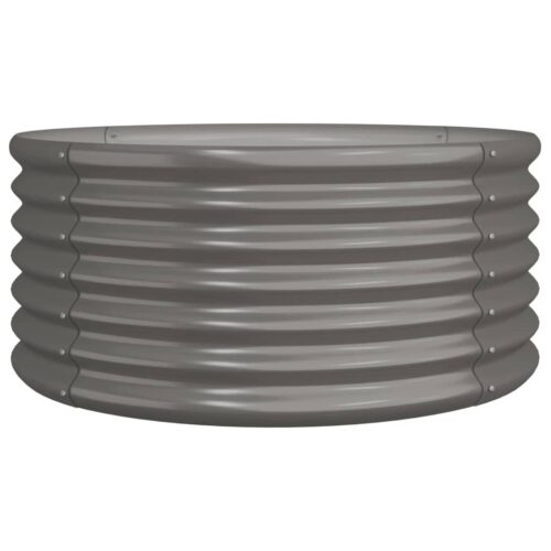 Garden Planter Powder-coated Steel 80x80x36cm Grey