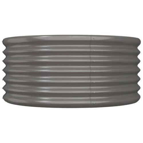 Garden Planter Powder-coated Steel 80x80x36cm Grey - Image 3