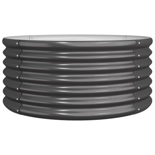 Garden Planter Powder-coated Steel 80x80x36cm Anthracite