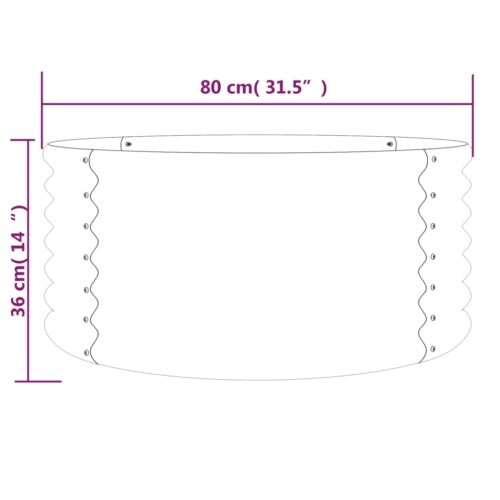 Garden Planter Powder-coated Steel 80x80x36cm Anthracite - Image 4
