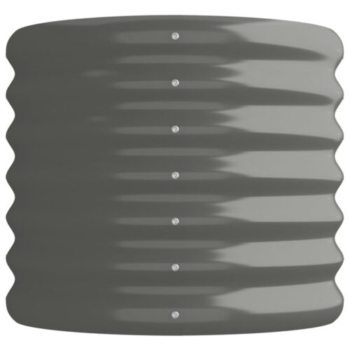 Garden Raised Bed Powder-Coated Steel 114x40x36cm Grey - Image 4